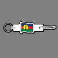 4mm Clip & Key Ring W/ Full Color New Caledonia Flag Key Tag